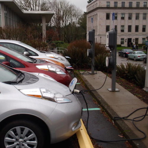 Electric vehicles at charging stations
