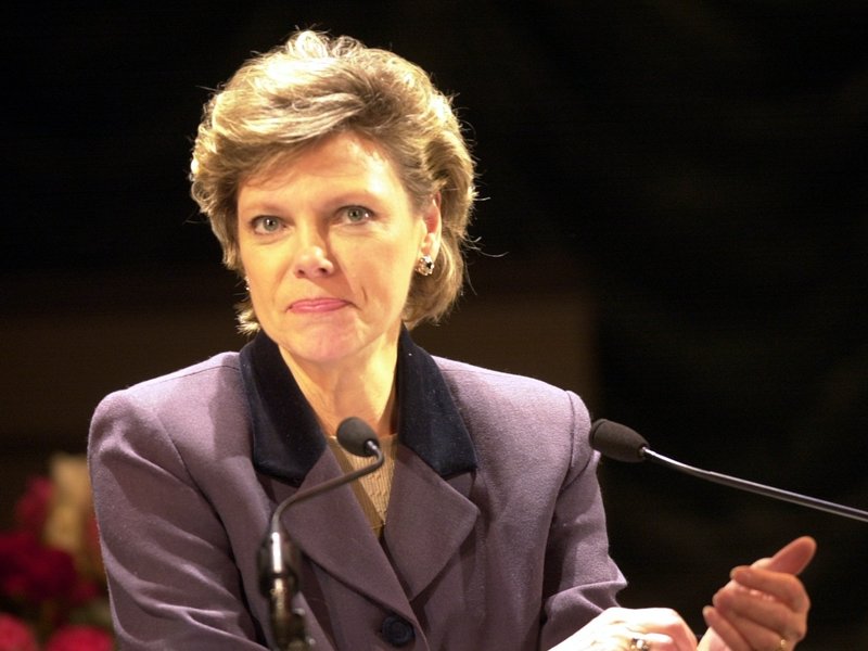 Cokie Roberts makes a speech at the Buell Theatre in Denver.