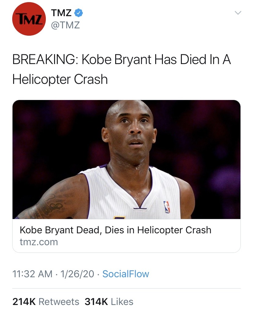 Kobe Bryant And Daughter Gianna Killed In Helicopter Crash : NPR