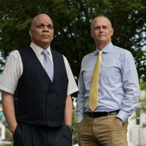 Cortez Hopkins and Doug Galuszka, who reported deteriorating conditions at a building on the Veterans Affairs campus in Seattle, allege they faced whistleblower retaliation in response to their complaints. (Caroline Walker Evans for Cascade PBS)