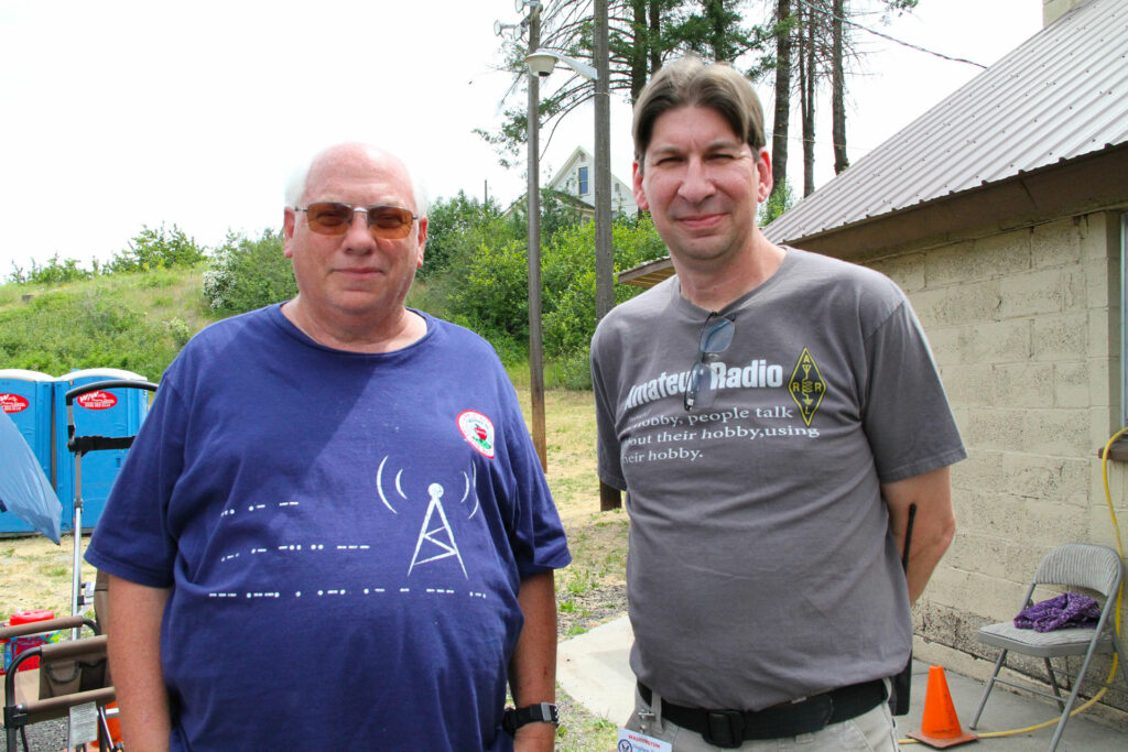 Salvatore Spagnole, left, is the president of the Apple City Amateur Radio Club. Matt Kosma, right, is part of the Amateur Radio Emergency Service. (Credit: Renee Diaz / NWPB)