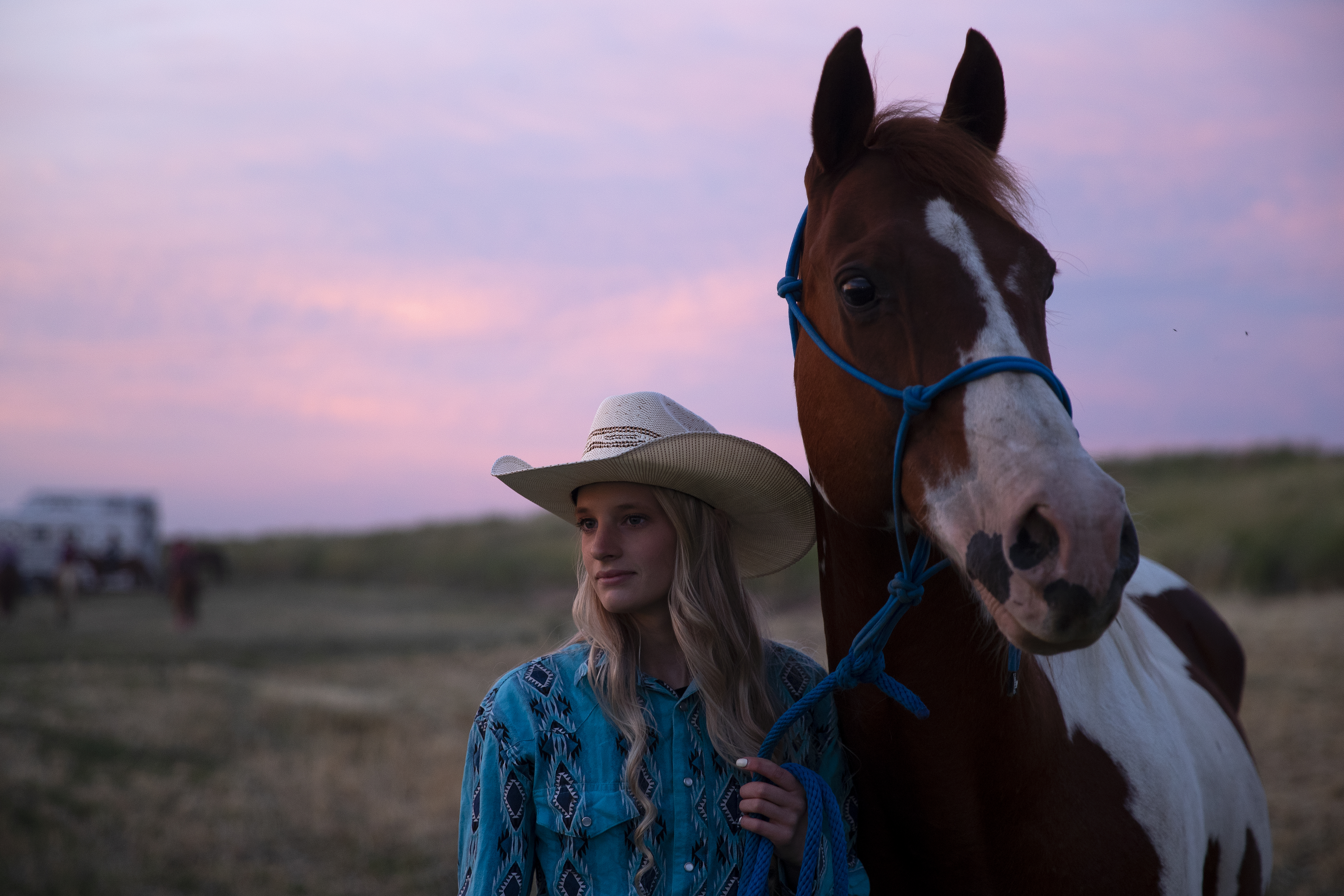 Faith Perkins, 20, of Benton City, stands with her horse Bolero on Friday, June 17, 2022, at the Freedom Rodeo in Basin City. 