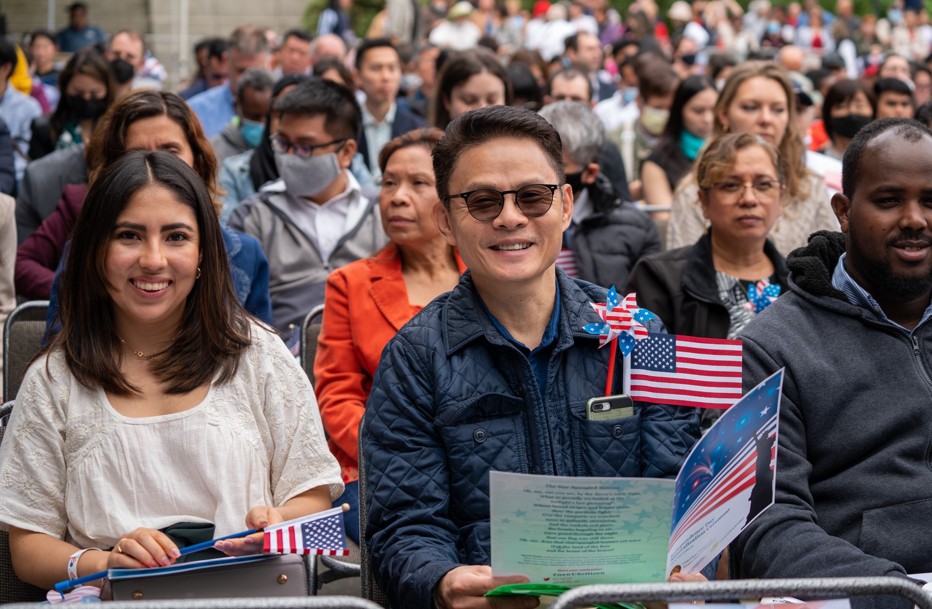 A 2022 naturalization ceremony in Seattle, Washington. 