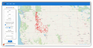 Boise State University's interactive wildfires visualization map.