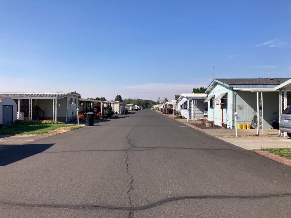 Mobile home community street