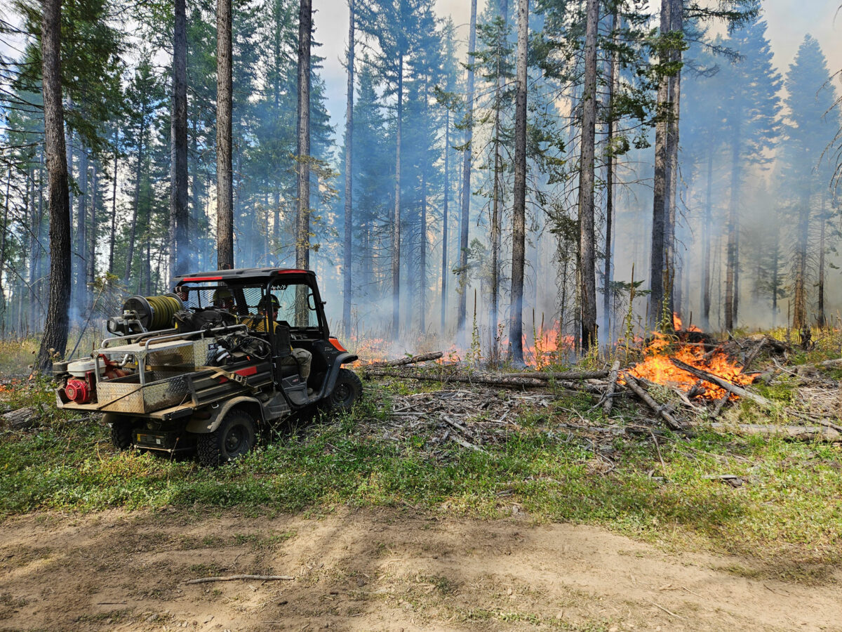 Crews perform a prescribed fire in the Rainwater Wildlife Area near Dayton, Washington.