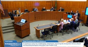 A screenshot of the Bellingham City Council meeting.