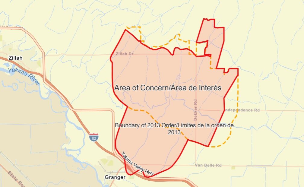 The area of concern map in EPA's legal action.