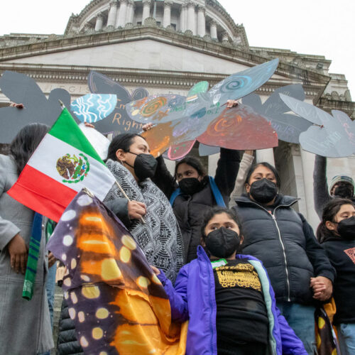 District 12 constituents in front of the legislative building